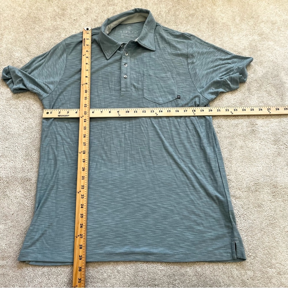 FREE FLY MENS POLO SIZE LARGE COMFORTABLE STYLISH EFFORTLESS CASUAL - Picture 7 of 8